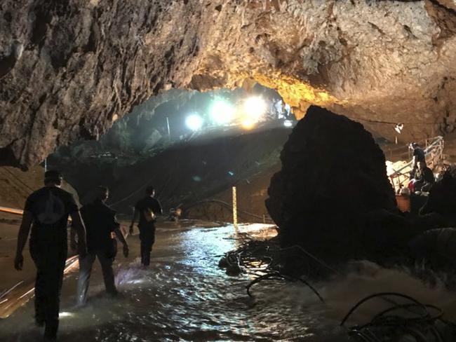 Musk was allowed into Cave 3 during his visit, the portion of the system closest to the dangerous and narrow bottleneck. Picture: Elon Musk via AP