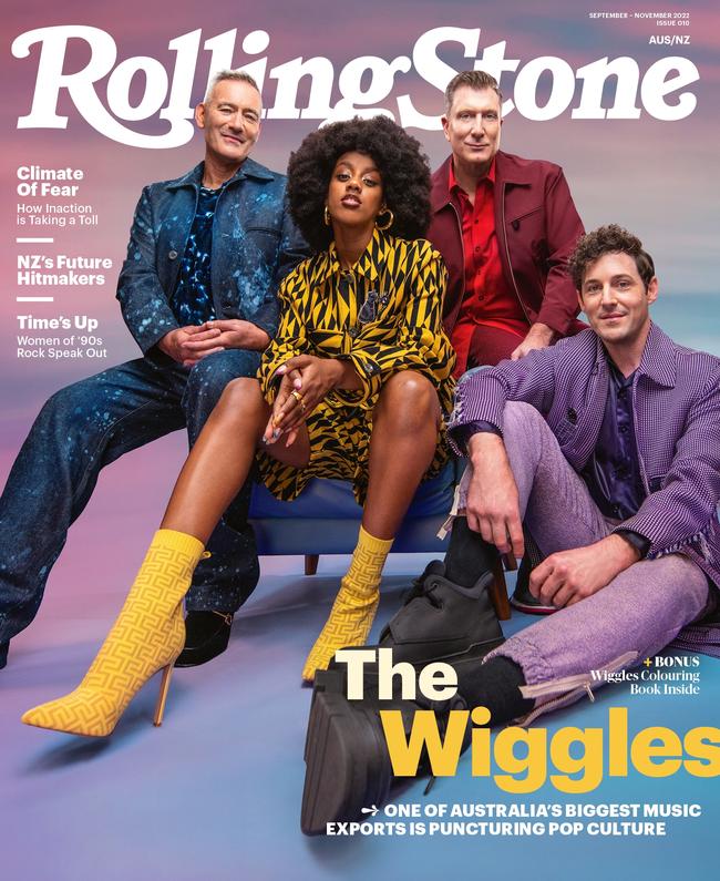 Every musician’s dream … The Wiggles on the cover of Rolling Stone’s September issue. Picture: Giulia Giannini McGauran