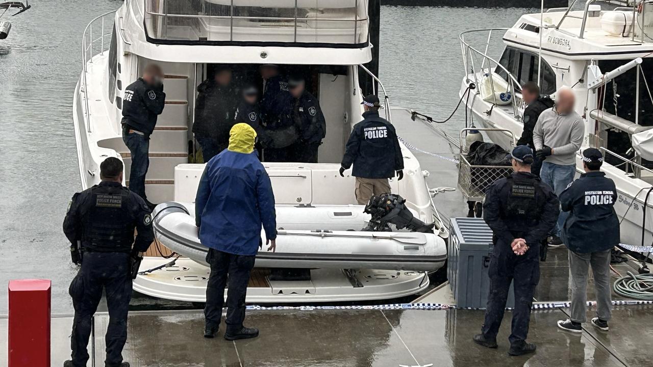 Police onboard a boat following the arrests. Supplied by NSW Police.