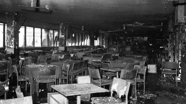 Inside the Whiskey Au Go Go nightclub after the firebombing.