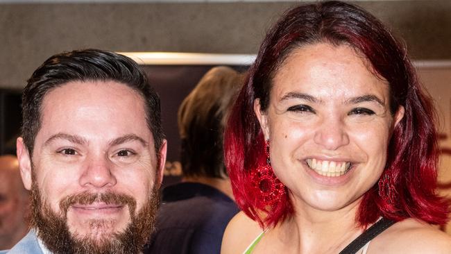 Nick Beech and Lauren Eisinger at the world premiere opening night of Holding Achilles at QPAC's Playhouse on Friday as part of the Brisbane Festival. Picture: Darren Thomas