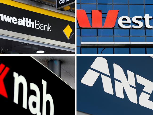 COMPOSITE 16:9 - Australia's four big banks Commonwealth, Westpac, NAB, ANZ. Picture: NCA Newswire