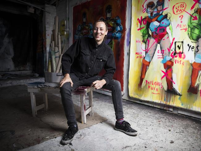 Lister at his Marrickville studio. Picture: Dylan Robinson