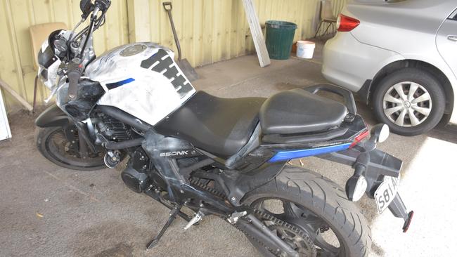 The motorbike which was to be used in an alleged planned assassination at Norwood. Picture SA Police