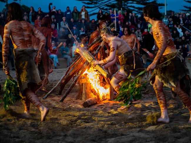 Tasmania’s North-West community will gather by the Mersey River at Devonport at the end of the final day of the Ten Days on the Island festival for mapali – a sunset gathering – which is a celebration of fire, music and stories created and narrated by artist and cultural leader Dave mangenner Gough. Picture: John Fisher