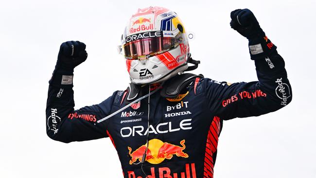 Max Verstappen celebrates after winning the Canadian Grand Prix at Circuit Gilles Villeneuve. Picture: Getty Images