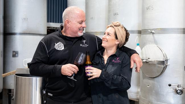 Ocean View Estates Winery owner Thomas Honnef with his daughter Hannah. Picture: Dominika Lis