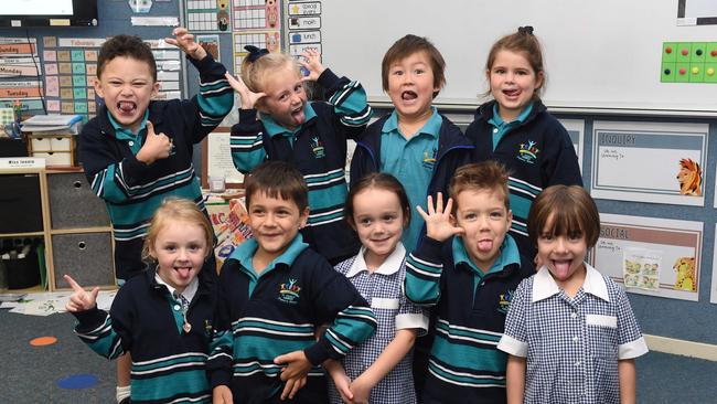 St Thomas Aquinas. Prep FJF front row, left to right: Evie Safaric, Isaac Singh, Mia Pirrone, Brody Phillips, Lilliana Schutz back row left to right: Jordyn Oengcharoen, Memphis West, Edward Smith, Amarlei Mather,