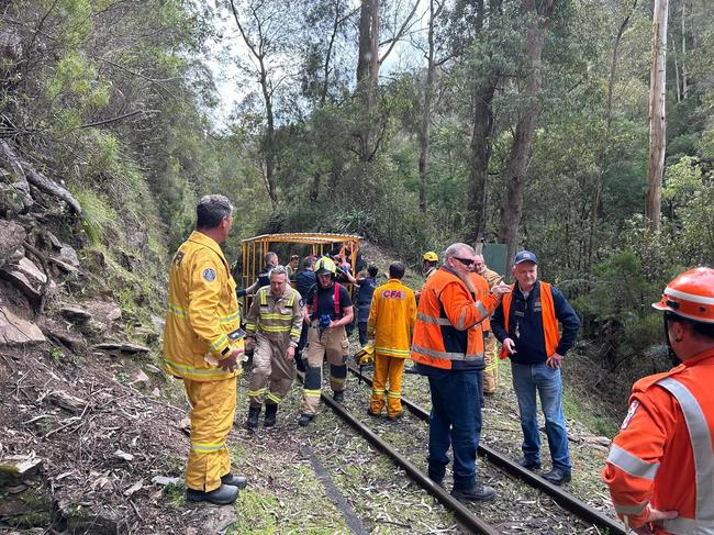 Emergency service crews worked together to rescue the man. Picture: Facebook/Erica &amp; District Fire Brigade