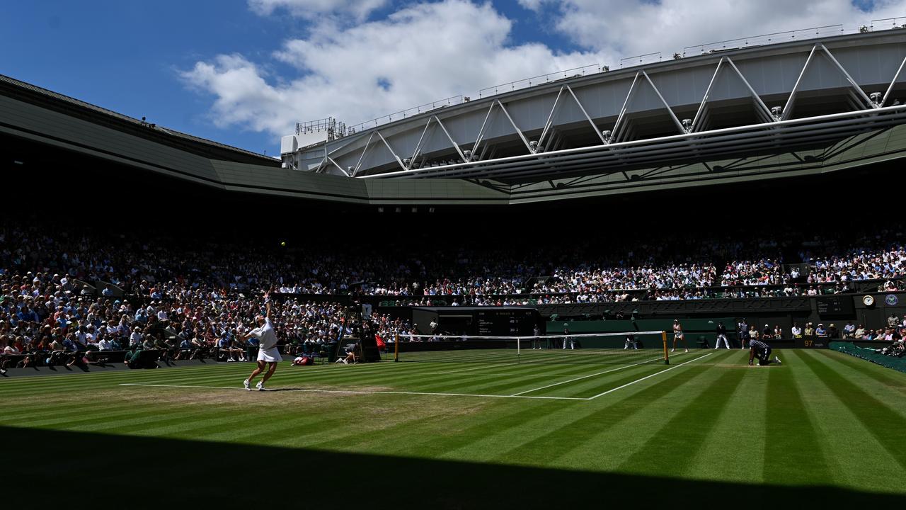 A general view inside Centre Court at the All England Lawn Tennis and Croquet Club. Picture: Justin Setterfield