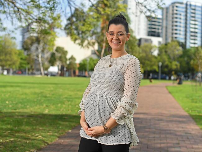 21/09/20 - Nicole Van Den Brink, who is 22 weeks pregnant.  UniSA research explains why the flu can be so devastating for pregnant women.Picture: Tom Huntley