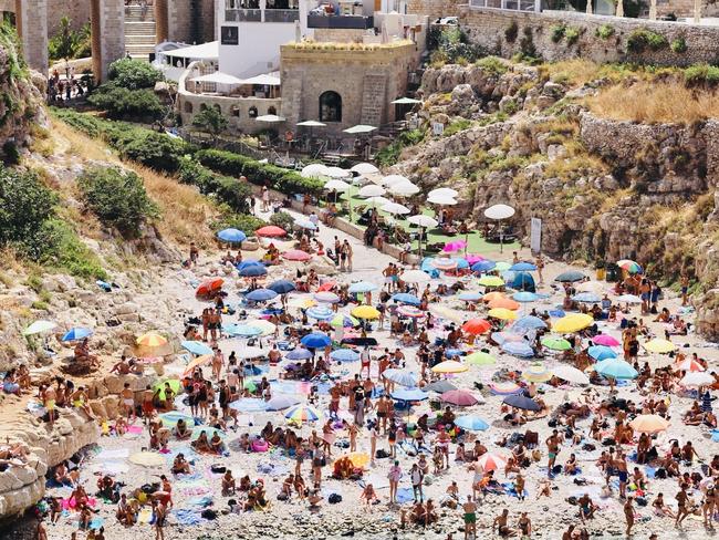 Overtourism at the Beach in Cefalu in Sicily, 2021