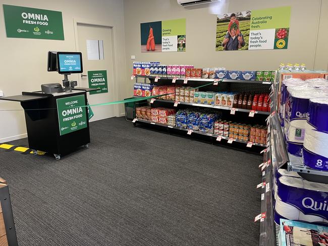 The mini store has real food and groceries as well as identical cash registers to Woolworths.