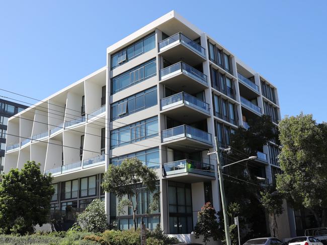 Pictured is 14 Mentmore Avenue (Otto) in Rosebery where the developer and contractors are at the centre of Supreme Court case for an estimated $20million to repair shoddy balconies.Picture: Richard Dobson