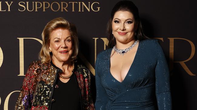 Francesca Packer (left) with her grandmother Roslyn Packer at a fundraiser for Sydney Children’s Hospital. Picture: Jonathan Ng