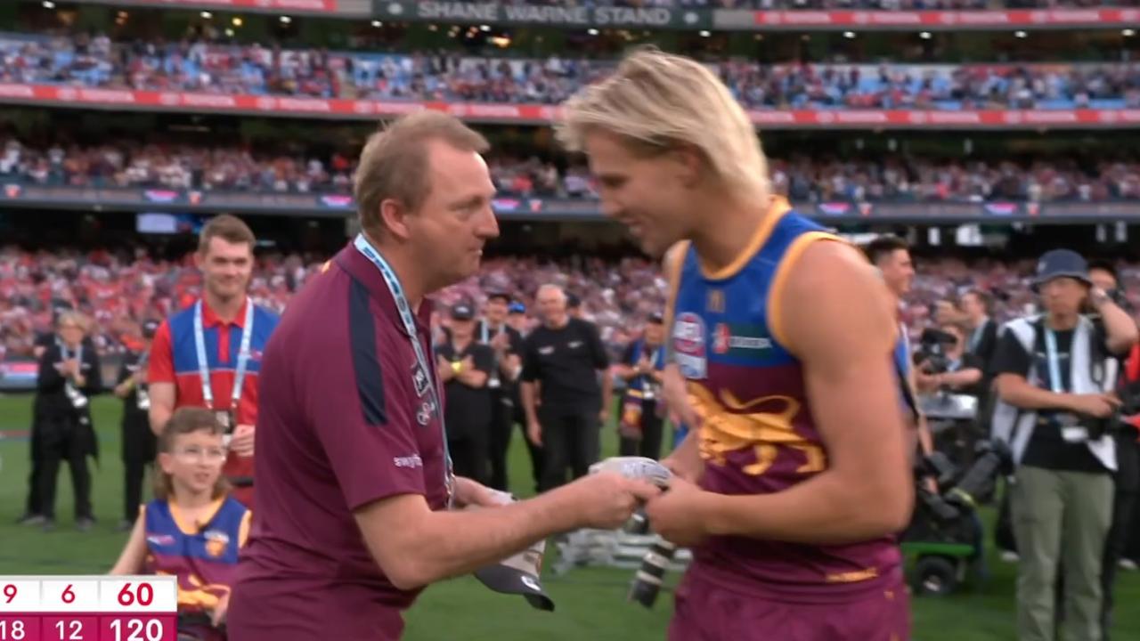 Brisbane Lions staffer was the real hero. Credit: Fox Footy