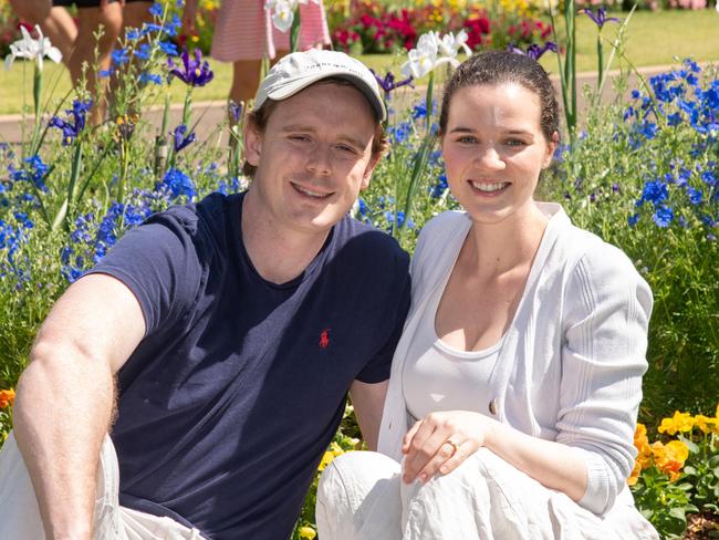 Joseph and Laetitia Wood enjoy the Botanic Gardens in Queens Park during the Carnival of Flowers, Sunday, September 22, 2024. Picture: Bev Lacey