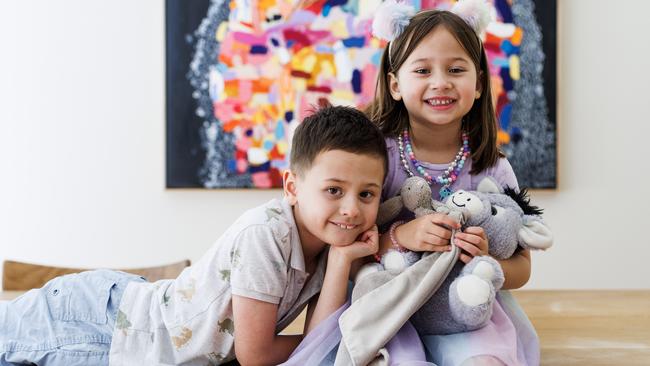 Harry, 6, with his sister Tessa, 5. Picture: Aaron Francis