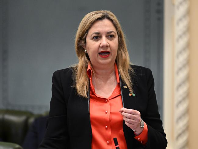 BRISBANE, AUSTRALIA - NewsWire Photos - AUGUST 16, 2022.Queensland Premier Annastacia Palaszczuk speaks during Question Time at Queensland Parliament House in Brisbane.Picture: NCA NewsWire / Dan Peled