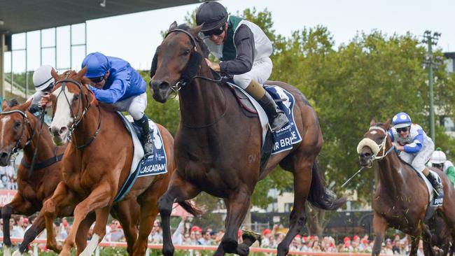 Mr Brightside and jockey Luke Currie combined to win the 2023 All-Star Mile at The Valley. Picture: Racing Photos via Getty Images.