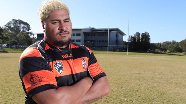 Nela Tuivai from the Coomera Crushers will line up against his brother in law tomorrow. Picture Glenn Hampson