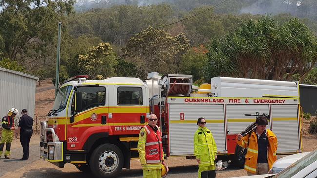 Fire authorities work the Cobraball bushfires last week.