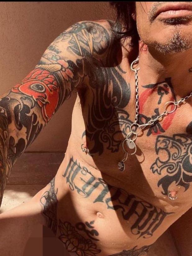 Mötley Crüe rocker Tommy Lee posted a nude photo of himself on Instagram on Thursday. Picture: Instagram