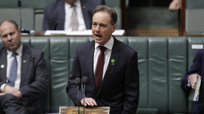 Federal Health Minister Greg Hunt praised Australians for embracing vaccination as a critical lifesaving step. Picture: Sean Davey.