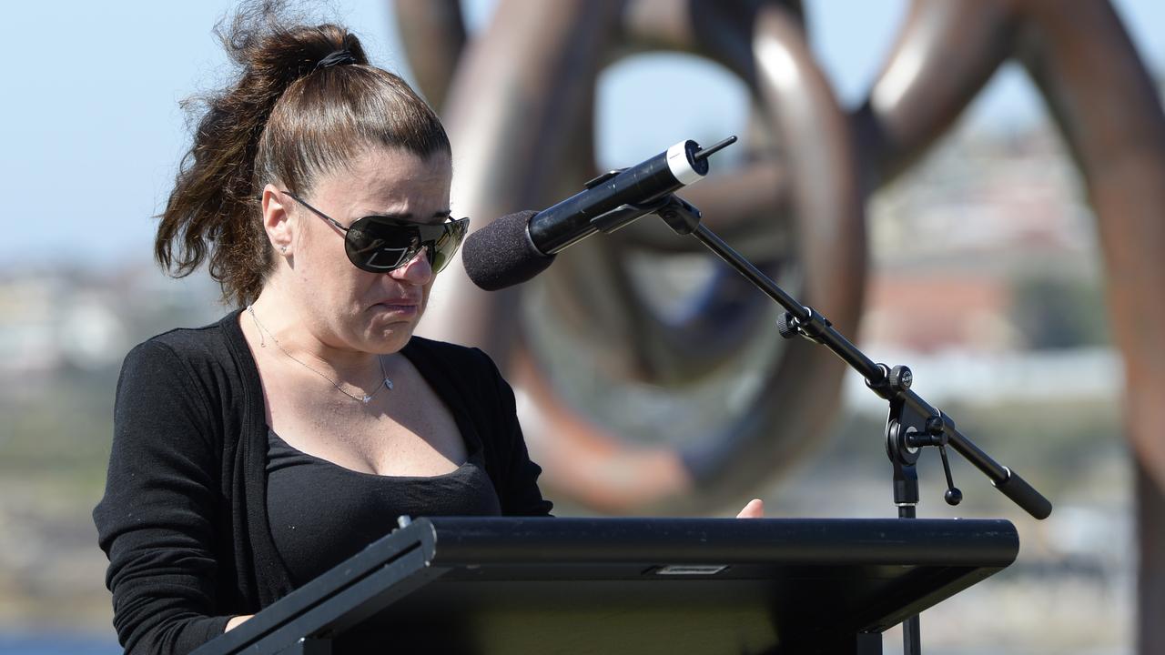 Maria Kotronakis at a Bali victims commemoration ceremony in 2014, where she will return to mark the 20th anniversary. Picture: Craig Wilson