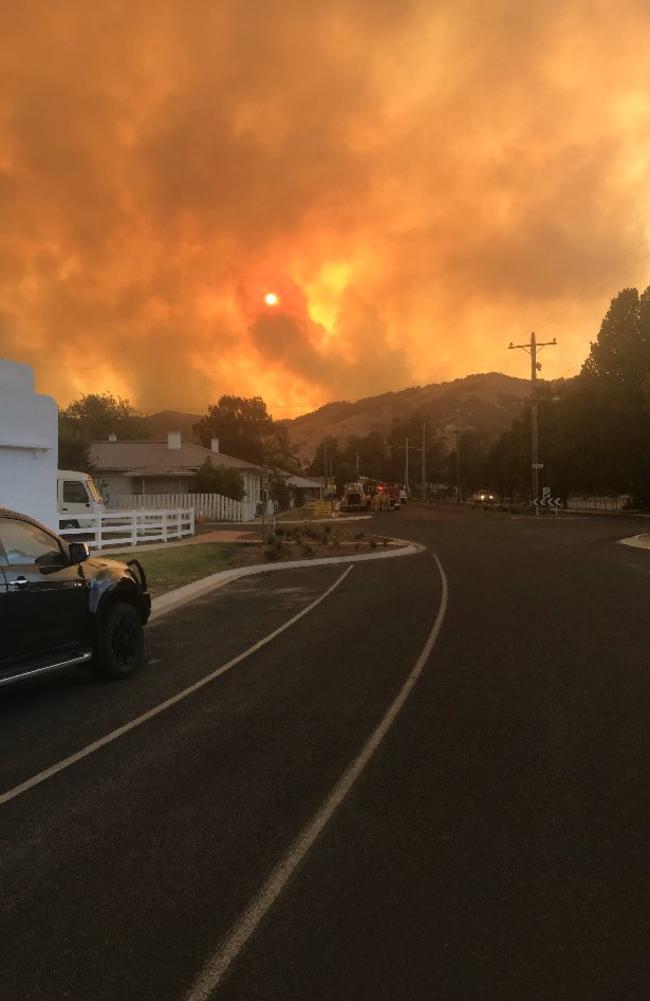 The Green Valley Fire seen west of Walwa and Jingellic. Picture: Vicki Tilders