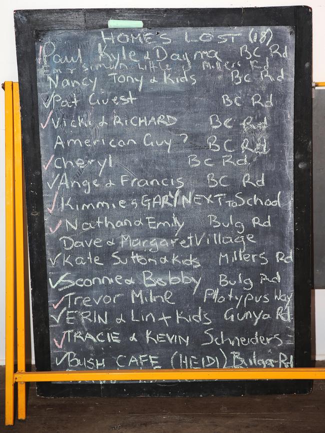 The names of people who lost their houses in Bobin Hall. Picture: Peter Lorimer.