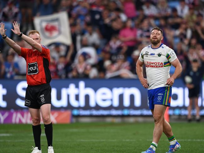 Elliott Whitehead was sin binned for the tackle. Picture: NRL Photos