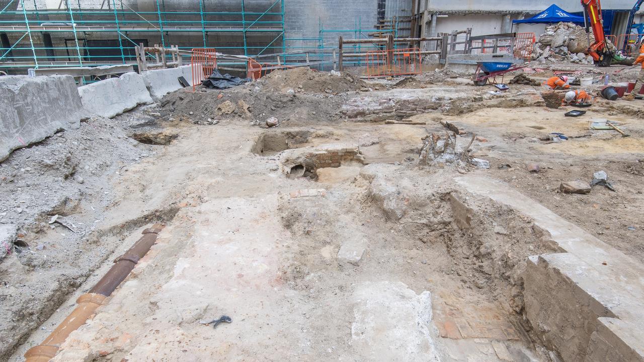 The footings of de Mestre’s house at the Hunter Street West site. Picture: Supplied