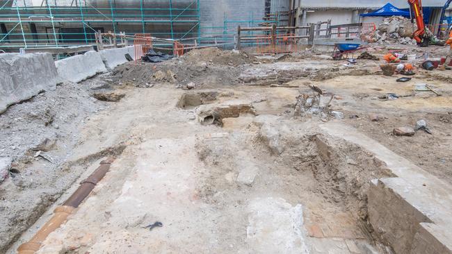 The footings of de Mestre’s house at the Hunter Street West site. Picture: Supplied