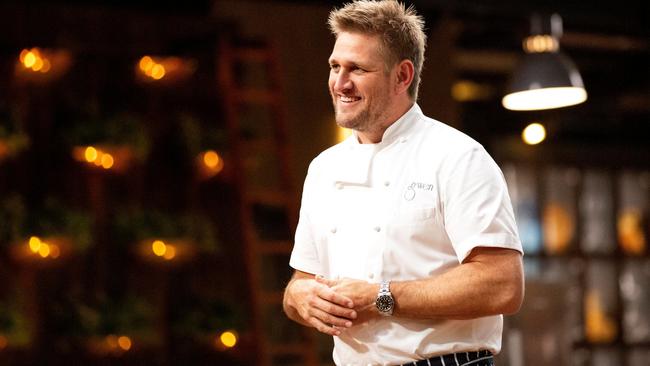 Curtis Stone, pictured in the MasterChef set, is said to be on Ten’s list to join MasterChef as a judge.