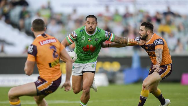 Joey Leilua is set to be named in Canberra’s squad to face Sydney Roosters. Picture: AAP