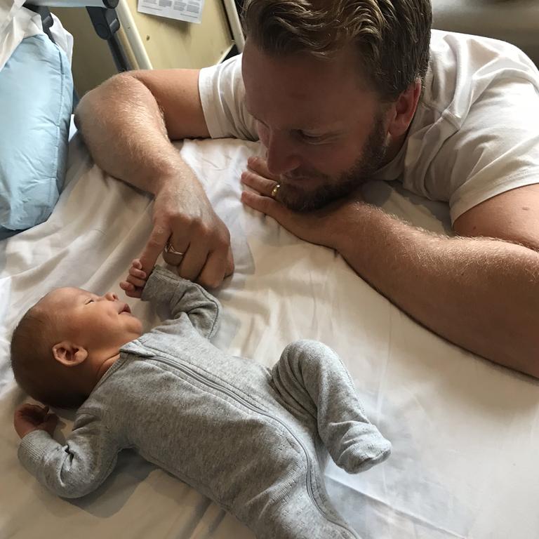 Ronny with baby Vander at the hospital. Picture: Supplied.