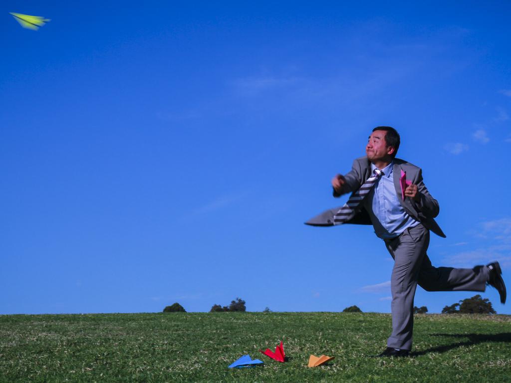 Rachael Soo from Beecroft (NSW) Cherrybrook Technology High School. Flight from Work “This is a creative entry, and well executed. It’s a surrealistic type of image, and the colours work really well.” Picture: 2015 Canon Light Awards