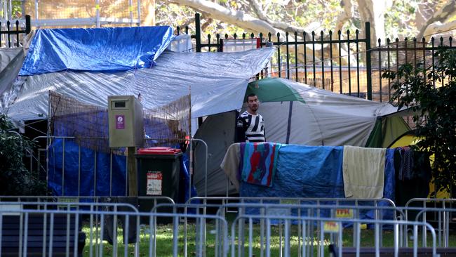 Tents of the homeless near Central Station. Picture: John Grainger