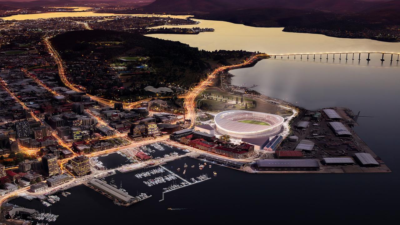 What Hobart's new AFL stadium at Macquarie Point could look like. Picture supplied by AFL