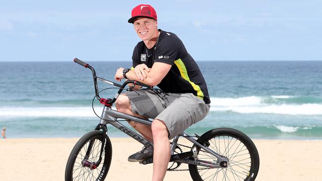 Australian BMX star Sam Willoughby faces a fight to learn to walk again after breaking his neck in training.