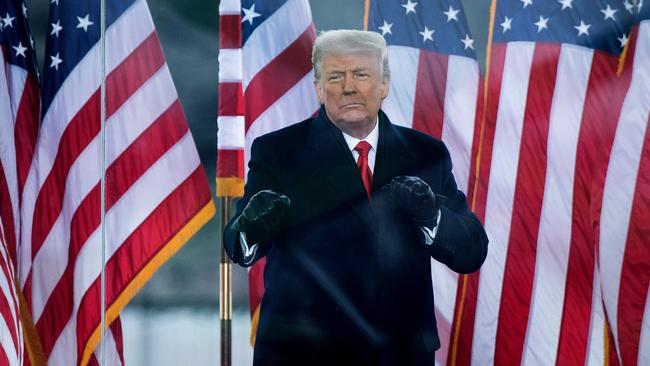 Despite possessing all the powers of incumbency and leading a united party, Donald Trump lost the presidency. If he returned for another White House contest, leading a divided party at war with itself and out of power, he’d be wiped out. Picture: AFP