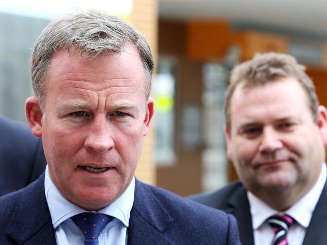 Premier Will Hodgman and Braddon MP Adam Brooks at the North West Regional Hospital at Burnie