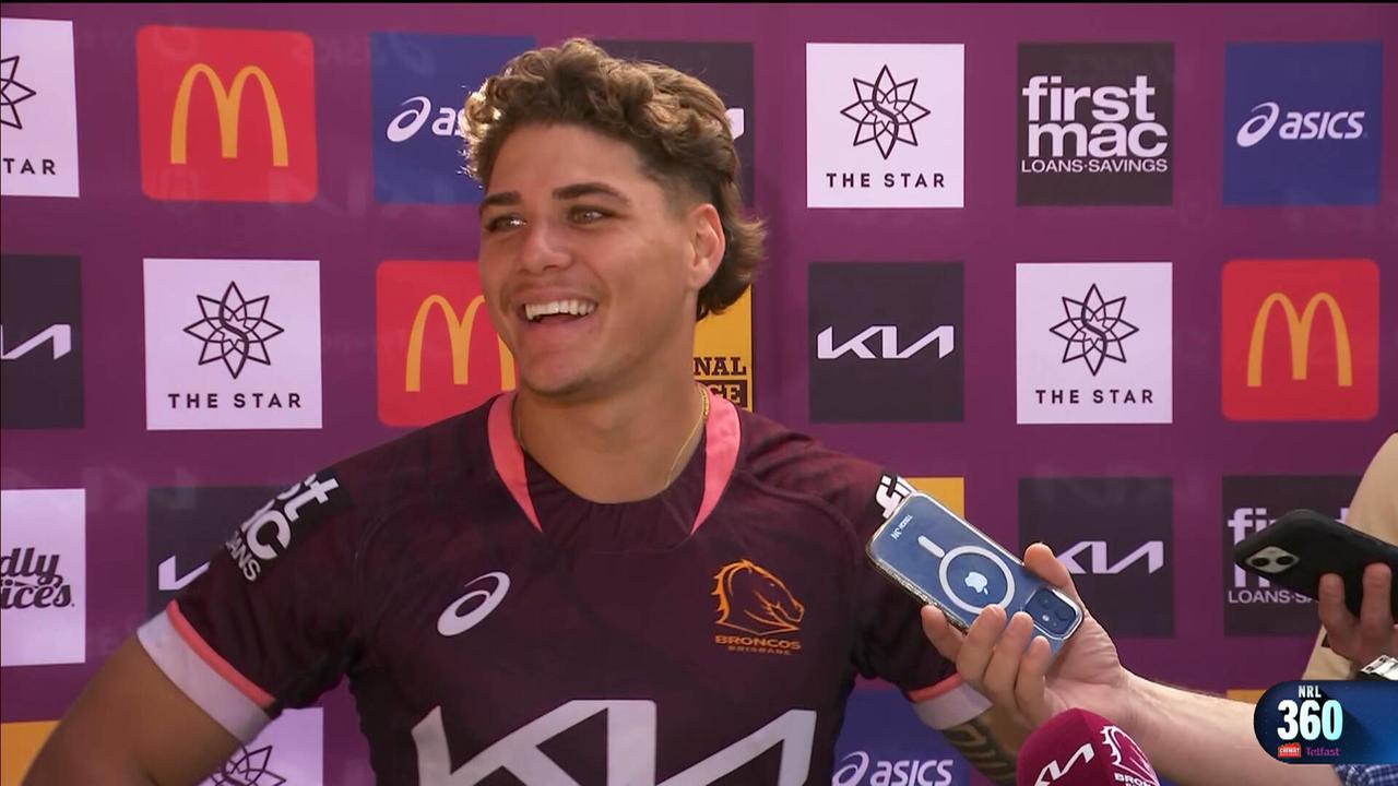 Reece Walsh at Broncos press conference