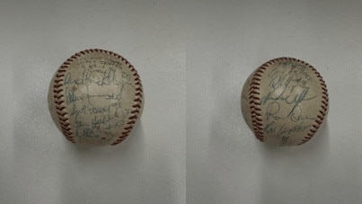 Police are looking for the mystery owner of a signed baseball. Picture: Supplied