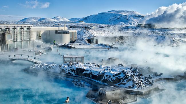 About 4000 people live in the town of Grindavik, Iceland, which attracts many tourists for its thermal baths.