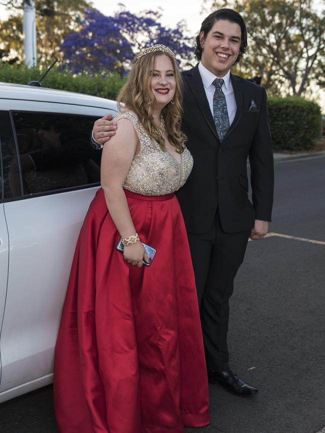 Jasmine Wallace and Brody Ott at Centenary Heights State High School formal at Picnic Point, Friday, November 20, 2020. Picture: Kevin Farmer