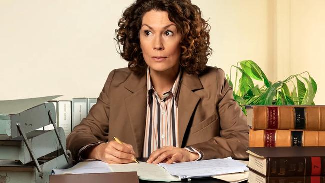 Kitty Flanagan, as solicitor Helen Tudor-Fisk, in TV series, Fisk. Picture: ABC/Supplied