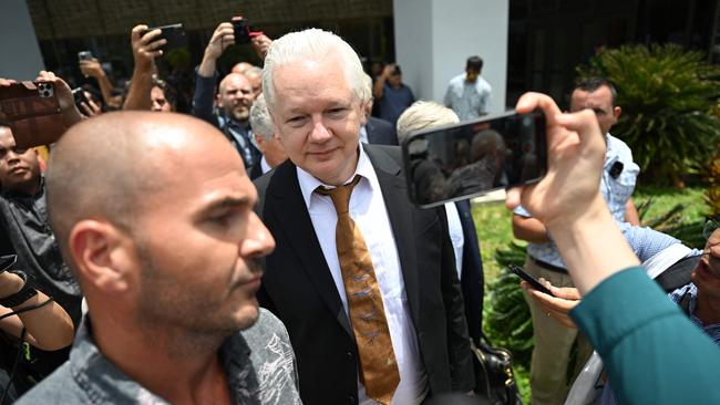 WikiLeaks founder Julian Assange leaves the US Federal Courthouse in the Commonwealth of the Northern Mariana Islands in Saipan after being freed on Wednesday.