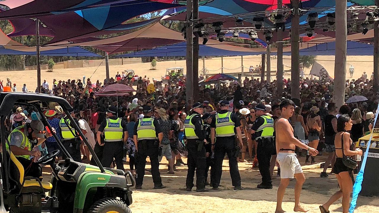 Medics and police on watch as revellers rave all day and night at Rainbow Serpent Festival.